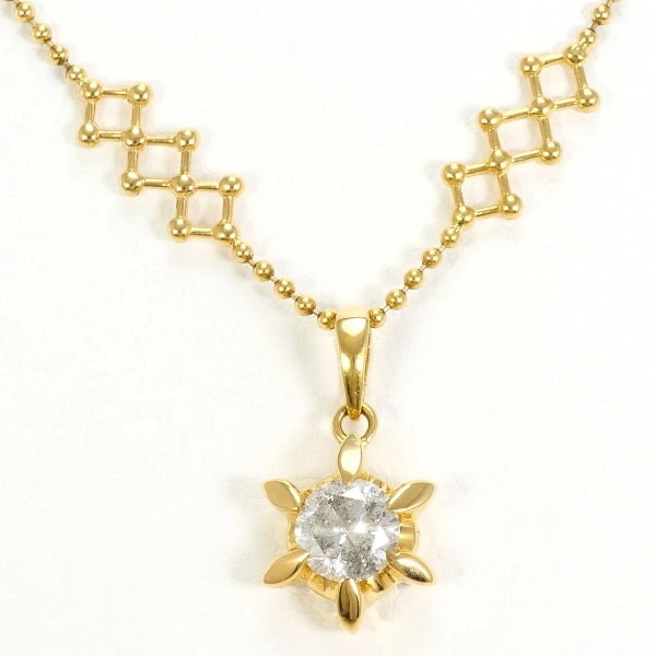 K18 18金 YG ネックレス ダイヤ 0.75 鑑別書 【中古】