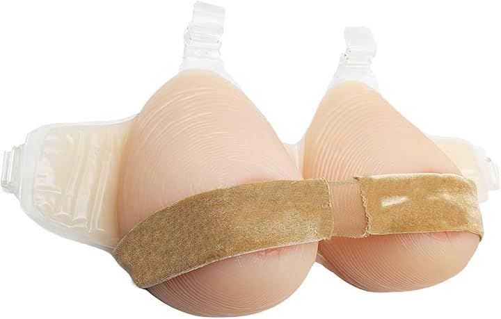 人工乳房 シリコン ストラップ 皮膚付き 女装 偽胸(肌色, 1400g)