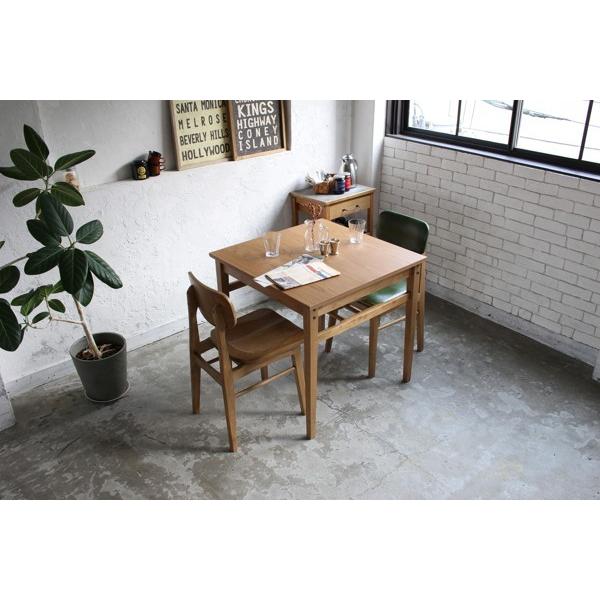 ダイニングテーブル 1人 2人用 幅75cm 机 おしゃれ 木製 天然木 角形 正方形 食卓 食事 ヴィンテージ 北欧 テーブルのみ単品 一人暮らし 新生活 Rasic ID009