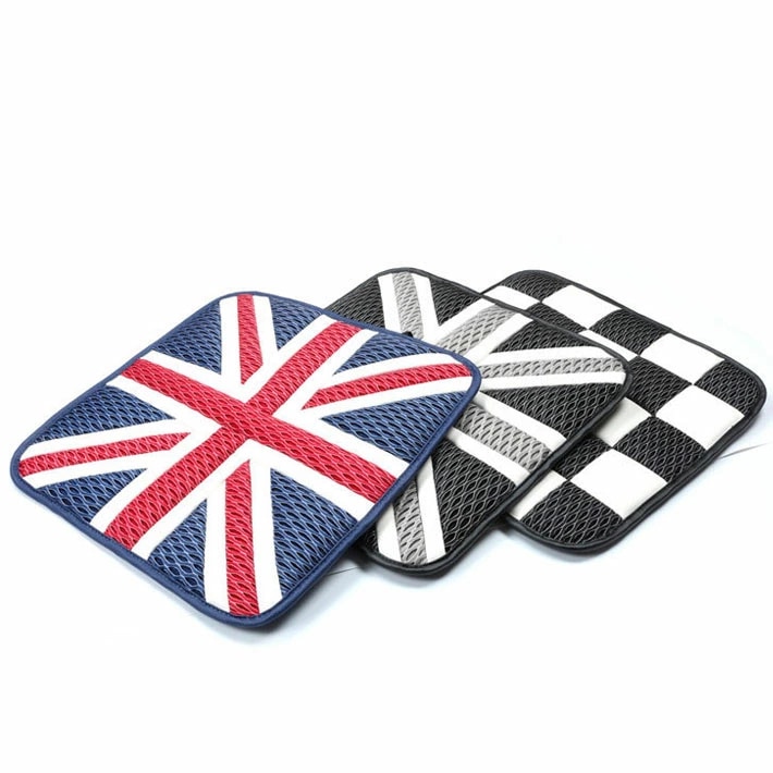 シートクッション 座布団 ブラック 車用 ミニ 車 座布団 運転席 おしゃれ シートクッション カーシートクッション ずれない ストッパー 付き 格子 白黒 格子 チェック 英国風