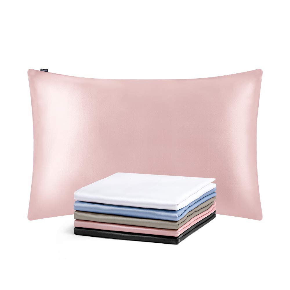 LilySilk(リリーシルク)最高25匁 シルク枕カバー ピローケース 1枚 両面タイプ 美肌 美髪 防ダニ 優しい肌触り 額縁無し 封筒式 洗える【ロージーピンク, ワイド(50x70cm)】