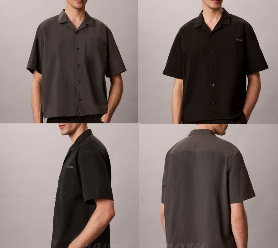 Nylon Collar Short-Sleeve Shirt (4RG120G)