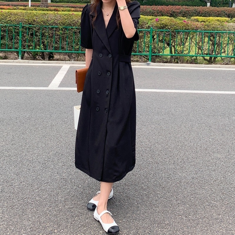 3色 ワンピース 半袖 春 夏 きれいめ カジュアル かわいい フォーマル aライン Aライン フレア ワンピドレス ロング ロング丈 9分丈 アンクル丈 五分袖 ぽわん袖 ボリューム袖 ボリュームス