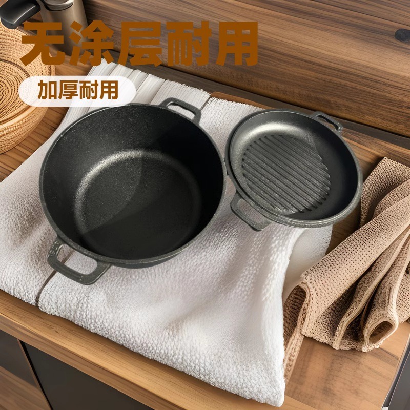 昔ながらの厚さの鋳鉄ポットホームコマーシャルダブルイヤースープポットシチューをコーティングせずに鋳鉄製シチューポットをコーティングしてください 工場紹介】：メイン製品にはエナメル