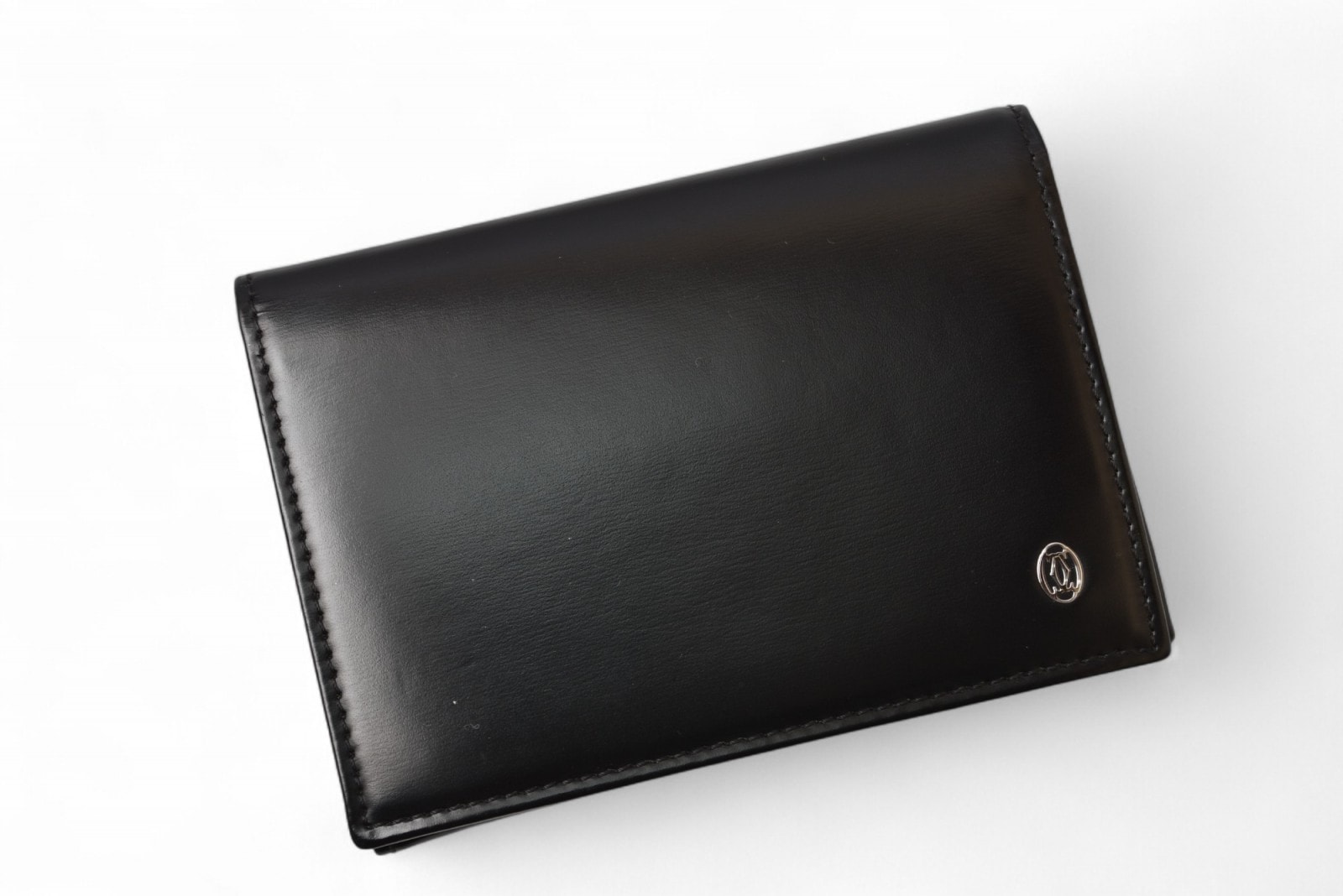 カードケース/名刺入れ/パスケース パシャ パスケース カーフ レザー ブラック シルバー金具 L3000132