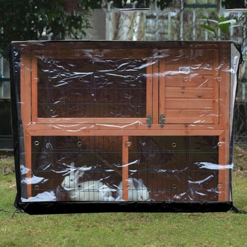 バニーウサギハッチカバー冬庭屋外防水小動物ケージクレートカバー耐紫外線ヘビーデューティペット