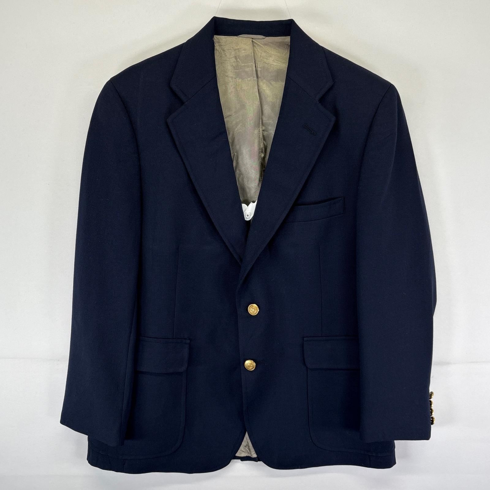 古着 80s/80年代 ヴィンテージ チャップスラルフローレン CHAPS RALPHLAUREN テーラードジャケット ブレザー 金ボタン スーツ ネイビー メンズ