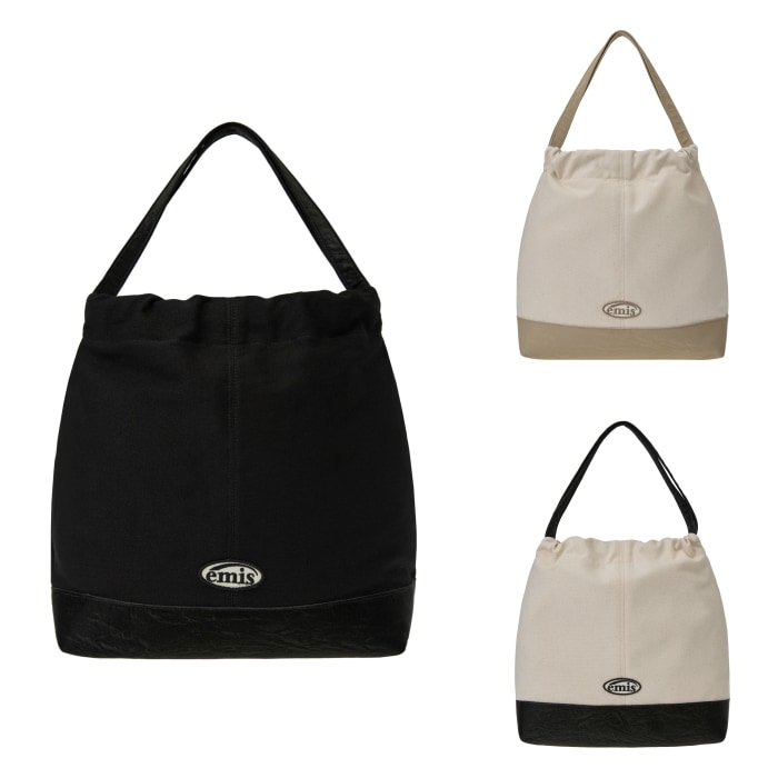 【EMIS】 CANVAS SHOULDER BUCKET BAG : 3COLORS