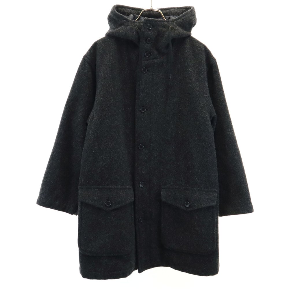 シーケーカルバンクライン 日本製 圧縮ウール フーデッド コート S チャコールグレー CK CALVIN KLEIN メンズ