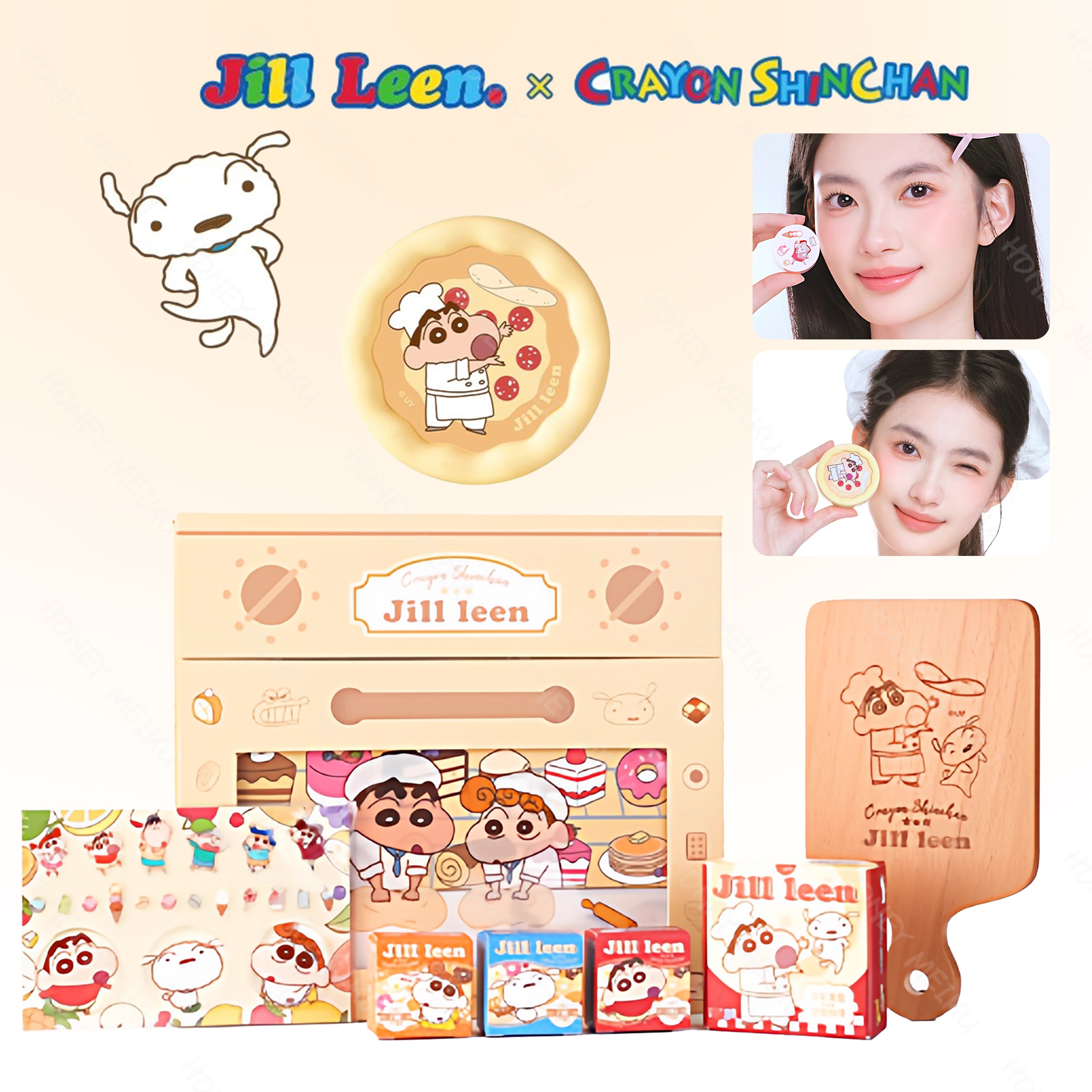 【期间限定 NEW登場】クレヨンしんちゃん トースターギフトボックス パウダ一 ソフトマットプレストパウダー 化粧下地 オイルコントロール&保湿 毛穴 を隠す 透明ツヤ肌 24時間メイク