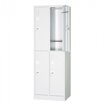 4人用ロッカー　2列2段　ホワイト　ダイヤルキー　COM-KL22-W