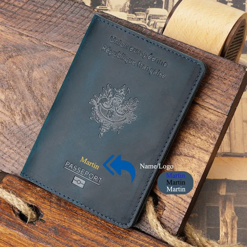 納期21日～パスポートカバー,パーソナライズされた名前の彫刻,小さなトラベルバッグ,高級ケース