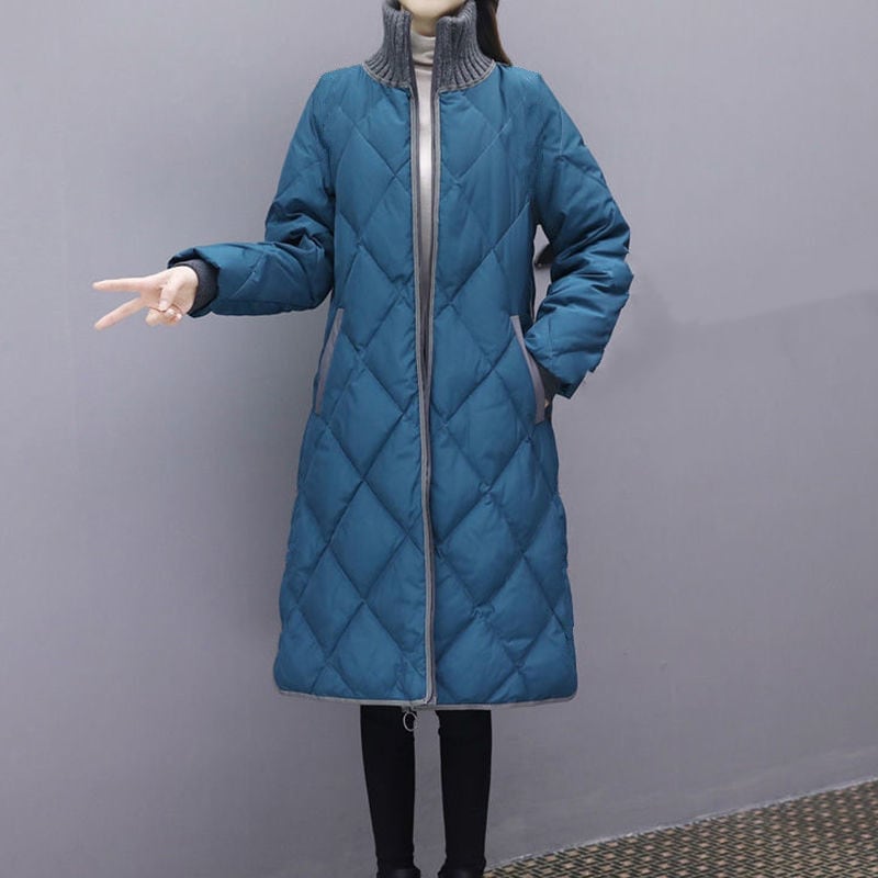 キルティングコートレディースジャケットロングコートダウンコート中綿コートレディースダウン風コートアウター軽量防寒シンプル無地