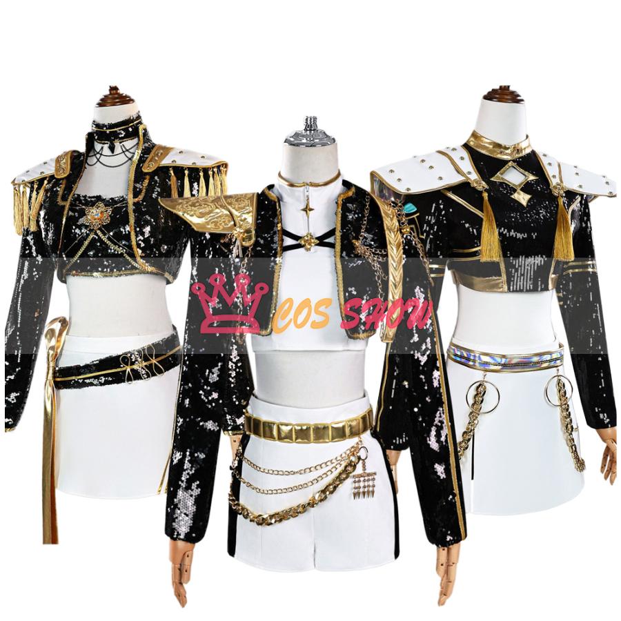赤字販売!K-POPガールズ デーモン・ハンターズ風 Golden ゾーイ ルミ ミラ コスプレ衣装 cosplay 仮装 子供 大人 イベント ハロウィン ステージ 文化祭 学園祭 撮影用