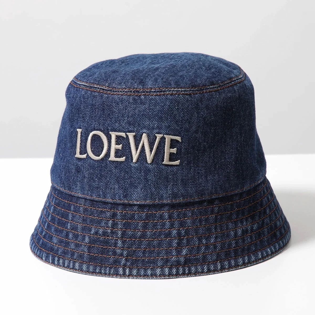 LOEWE ロエベ バケットハット DENIM BUKET K820HB1XAJ メンズ デニム コットン ロゴ 刺繍 帽子 8798/DENIM-BLUE