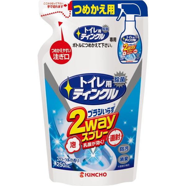 トイレ用ティンクル 直射・泡 2wayスプレー つめかえ用 250ml