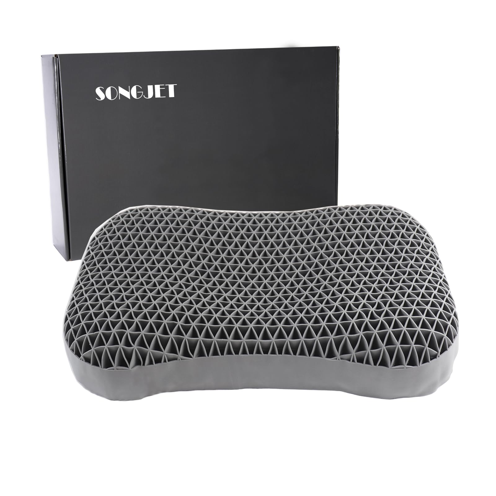 枕 まくら 無重力ピロ ジェル Pillow 丸洗いOK 通気性 TPE枕 低反発 ハニカム構造 人間工学 体圧分散 横向き寝 仰向け寝 蒸れない 安眠 快眠 活性炭入り カバー付き テンセル枕カバー