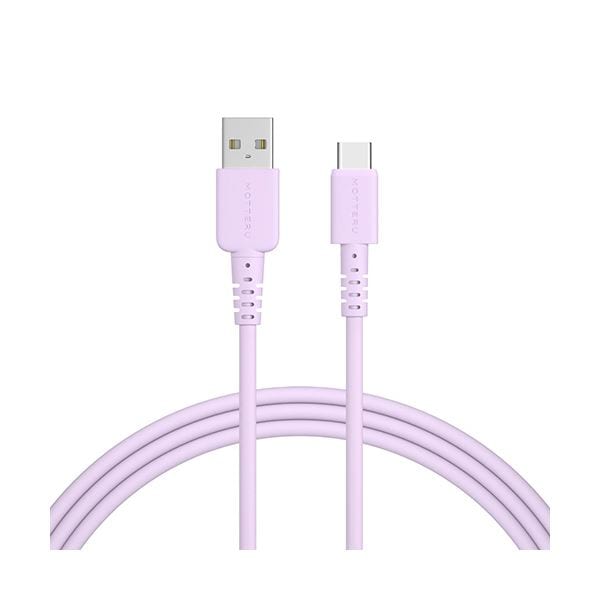 （まとめ） オウルテックMOTTERU A to C シリコンケーブル ペールアイリス 2m MOT-SCBACG200-PU 1本 [x3セット]