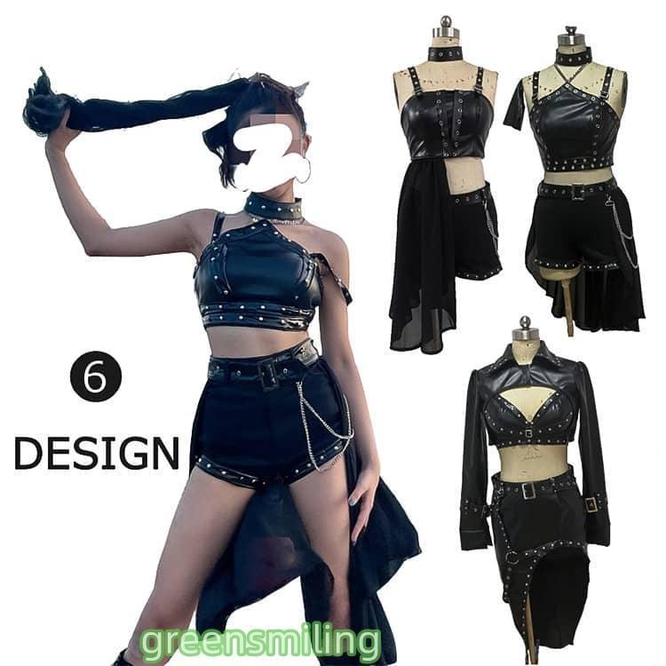 新しい子供用ダンスウェア 韓国ダンス衣装 大人 ダンス 衣装 セットアップ レディース 黒 DS演出服 ヒップホップ ダンス jazz ステージ衣装 へそ出し パンツ スカート 2枚購入で1171円O