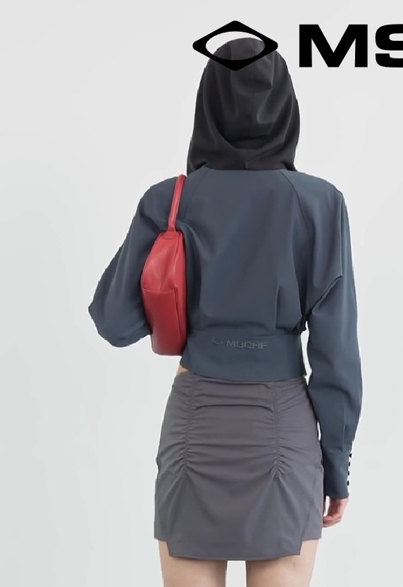 【MISCHIEF】 CAPE HOODIE JACKET : KHAKI/DARK PURPLE