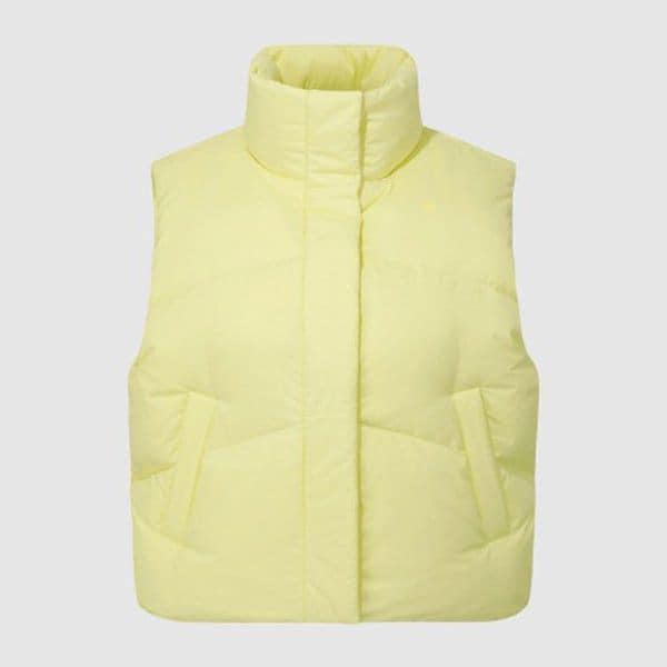 女性ネージュルーズフィットダウンベストイエローQQ422ODVO3-WYL