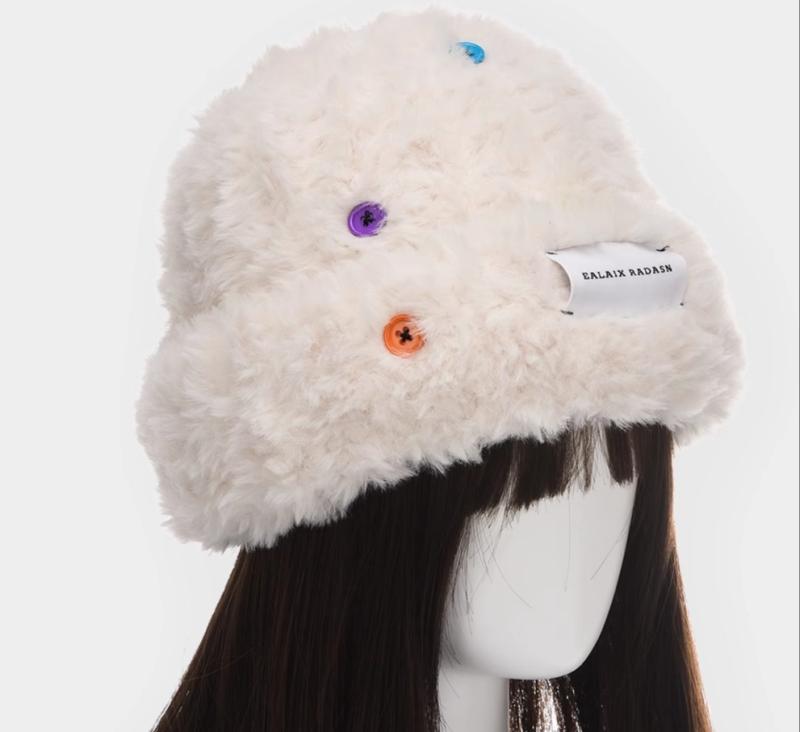 レディース 帽子 おしゃれ 秋冬 春 メンズ ハット マフラー 防寒 防風 小顔効果 耳 隠れる フェイクファー ウール 旅行 アウトドア ボタン アイボリー 黒