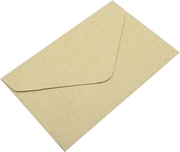 名刺 封筒 メッセージカード ミニ封筒 収納袋( 茶 500枚セット)