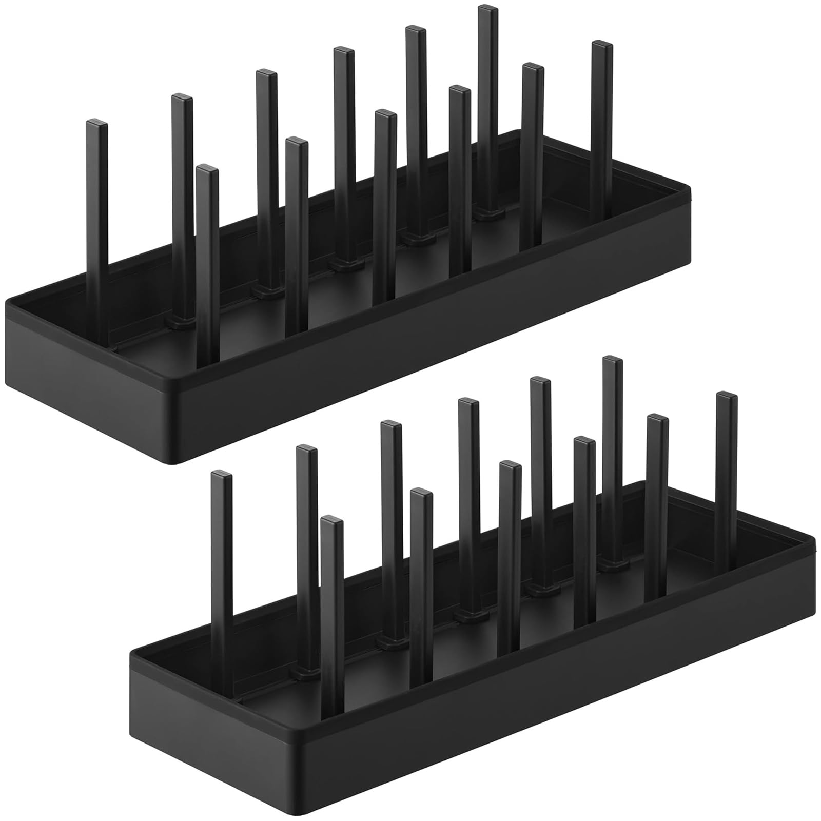 シンク下幅調節鍋蓋&amp フライパン収納スタンド W40 【2個セット】 tower タワー ブラック 1362×2