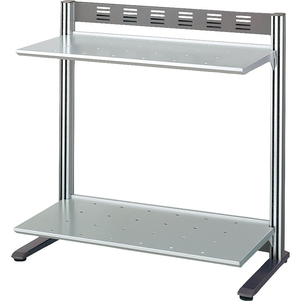 （まとめ買い）机上台 モニタシェルフ W636 棚2段 シルバー EAS-DSF6001NC [x3]