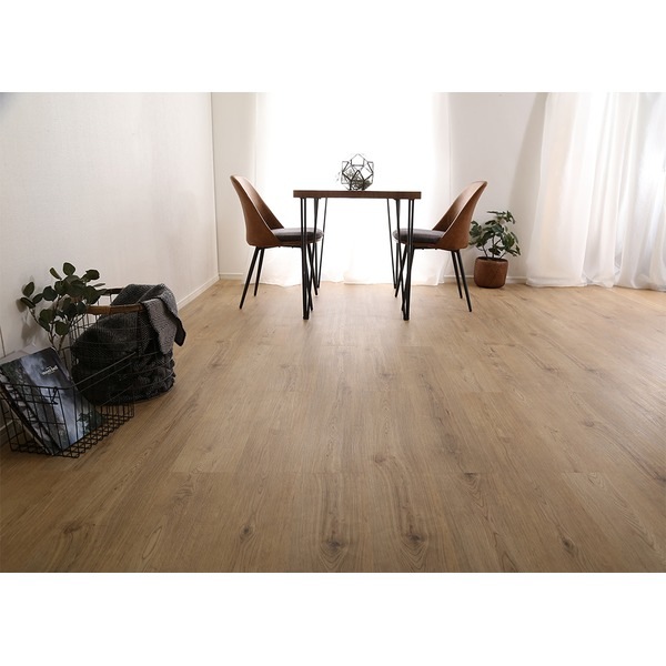 はめこみ式 フロアタイル 約幅122cm ナチュラルオーク 72枚セット PVC貼 PU加工 Wood Flats ウッドフラッツ DIY 模様替え