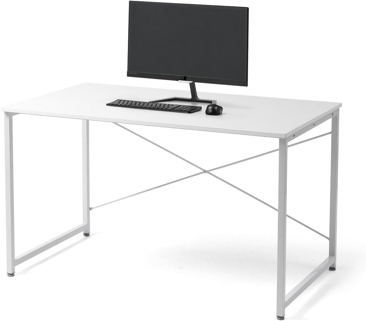 サンワダイレクト パソコンデスク 幅120×奥行70cm モニターアーム対応 机 PCデスク 組立簡単 ホワイト 100-DESKF058