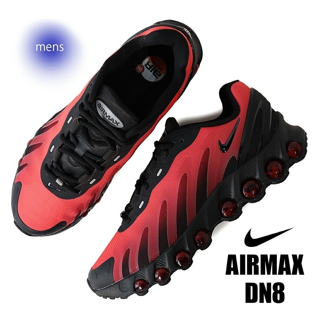 NIKE ナイキ エアマックス スニーカー AIR MAX DN8 BLACK/UNIVERSITY RED/BRIGHT CRIMSON ( 黒 ブラック 赤 レッド テック メンズ FQ7860