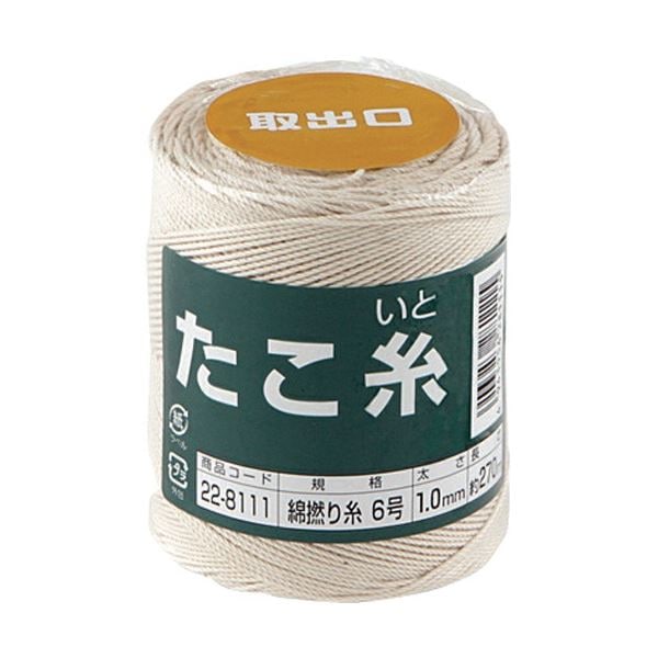 (まとめ) 高木綱業 高木 たこ糸 綿撚り糸 #6 22-8111 1巻 (×3セット)