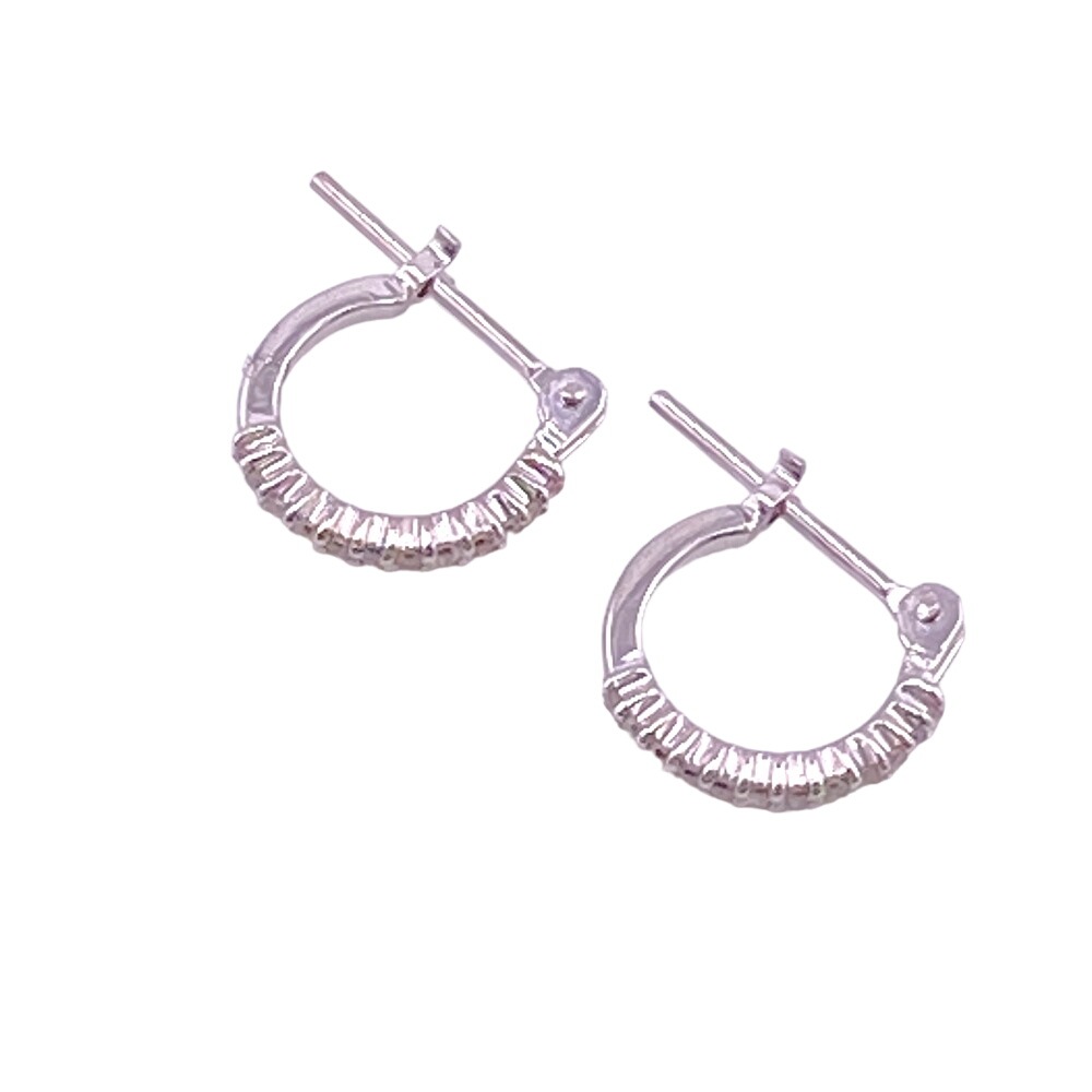 Earrings Eternity Hoop Earrings K18 Gold Womens Natural Diamond 0.1ct