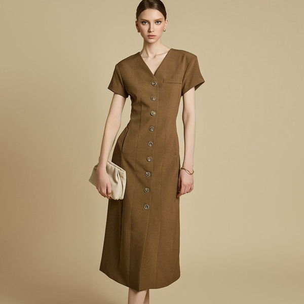 D5262 ピンタック ワンピース