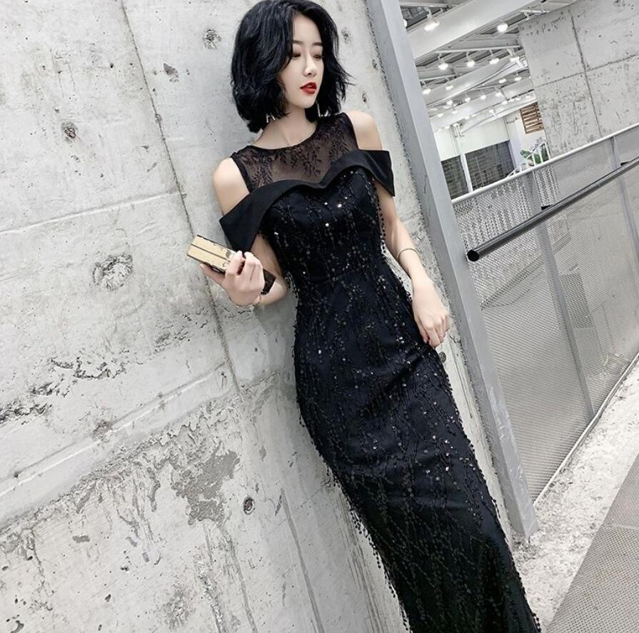イブニングドレスディナー パーティー 礼服韓国ファッション レディース ワンピース ロングスカート 綺麗高級感 可愛い結婚式 卒業式 演奏会発表会 成人式LF23