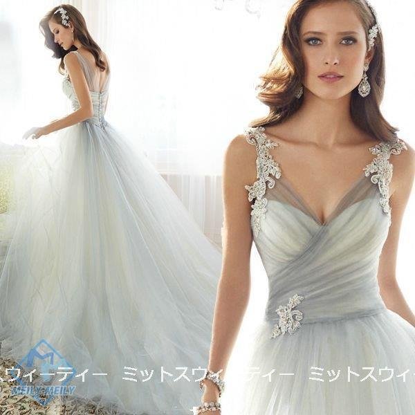 Aラインドレス 花嫁 カラードレス ロング 演奏会 結婚式 イブニングドレス 二次会 パーティードレ