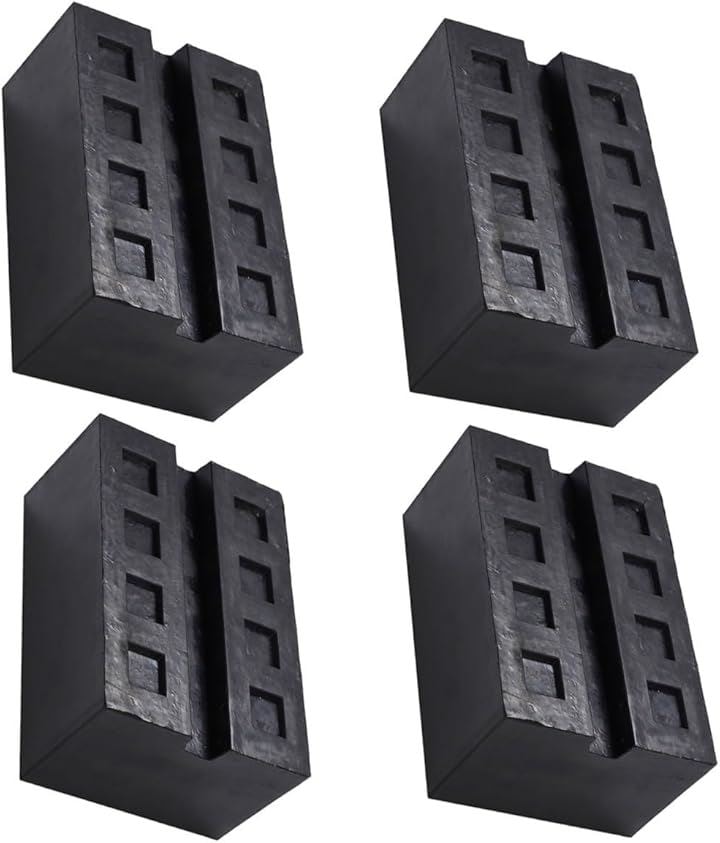 リフト用 ゴムブロック ジャッキパッド リフトブロック 4個セット リフトアップ 超高耐久モデル 80ｍｍ タイヤ交換 ラバー 溝付き リフトパッド ラバーパッド 受けゴム( ブラック)