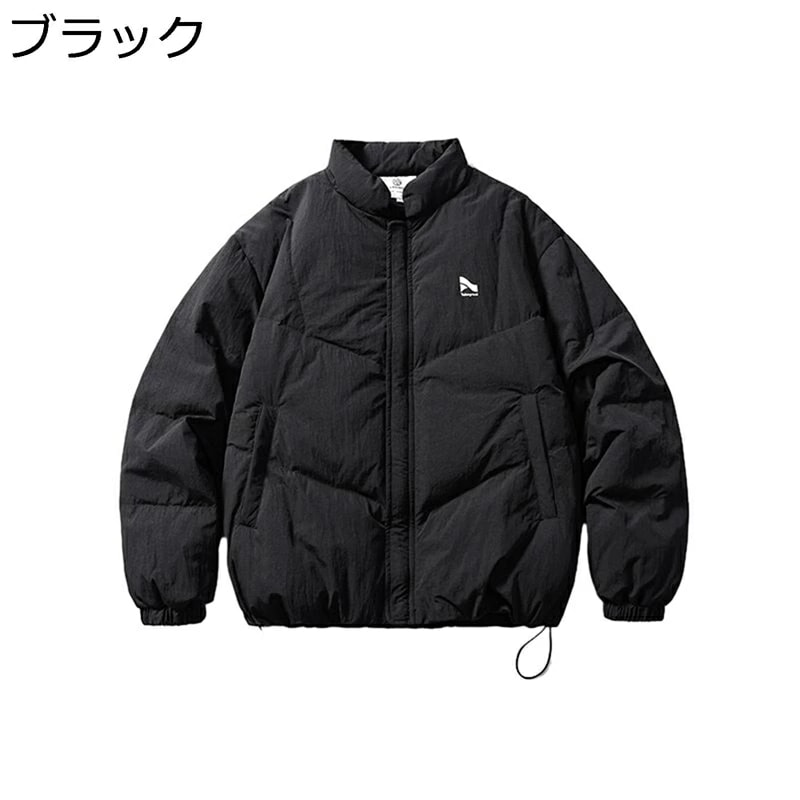 ダウンジャケット ダウンコート 防寒コート メンズ レディース ワンポイント スタンドカラー ポケット付き 暖かい 厚さ 防風性 日系 ヴィンテージ カジュアル 青年 ハイキング 職場 ギフト プレゼ