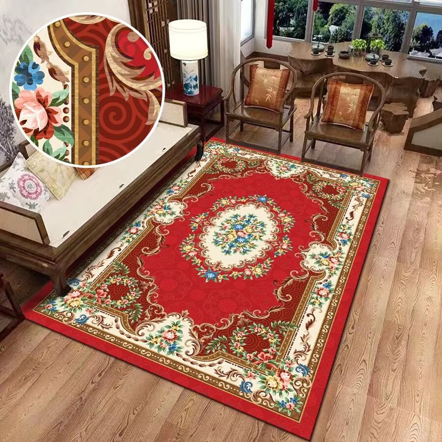 11 新しい中国スタイルのリビングルームカーペット大部分エスニックフェンクリスタルベルベットカーペットベッドルームスタディコーヒーテーブルソファーカーペット入り r n1001-新しい中国スタイル