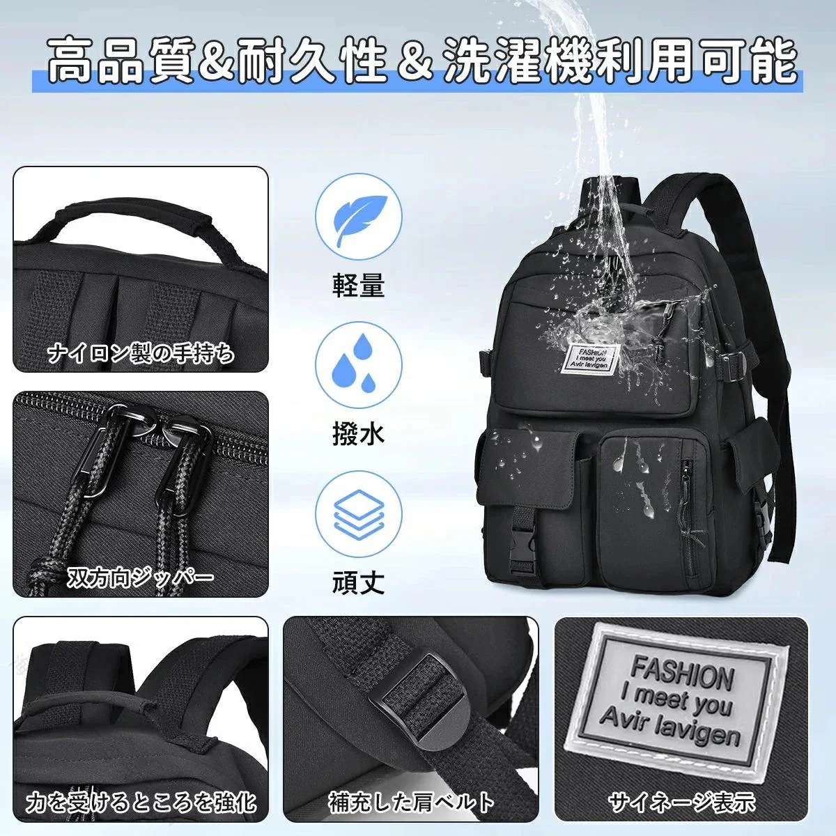 【 迅速な出荷 】背面ポケット 多収納 リュックサック テフロン 撥水 防汚 防油 レディース メンズ 通勤 通学 旅行 軽量 大容量 便利 おしゃれ新品が来ました！