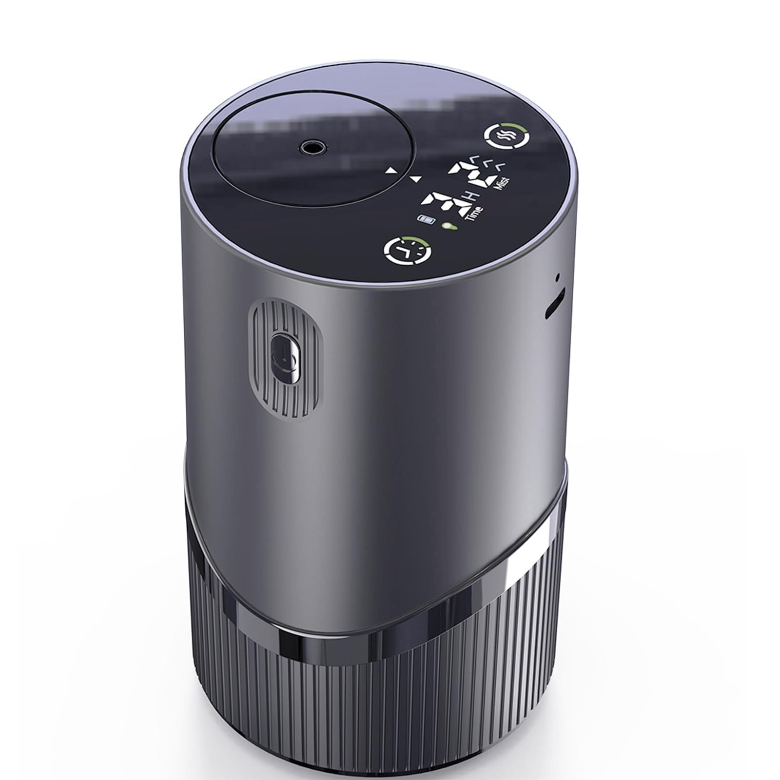 アロマディフューザー ネブライザー式 水なし エルエンスタジオ コードレス車用ディフューザー 4段階タイマー 3つ噴霧モード アロマ芳香器 グラス瓶2個付き 転倒オフ機能付き ヨガ室・部屋・車載・店舗