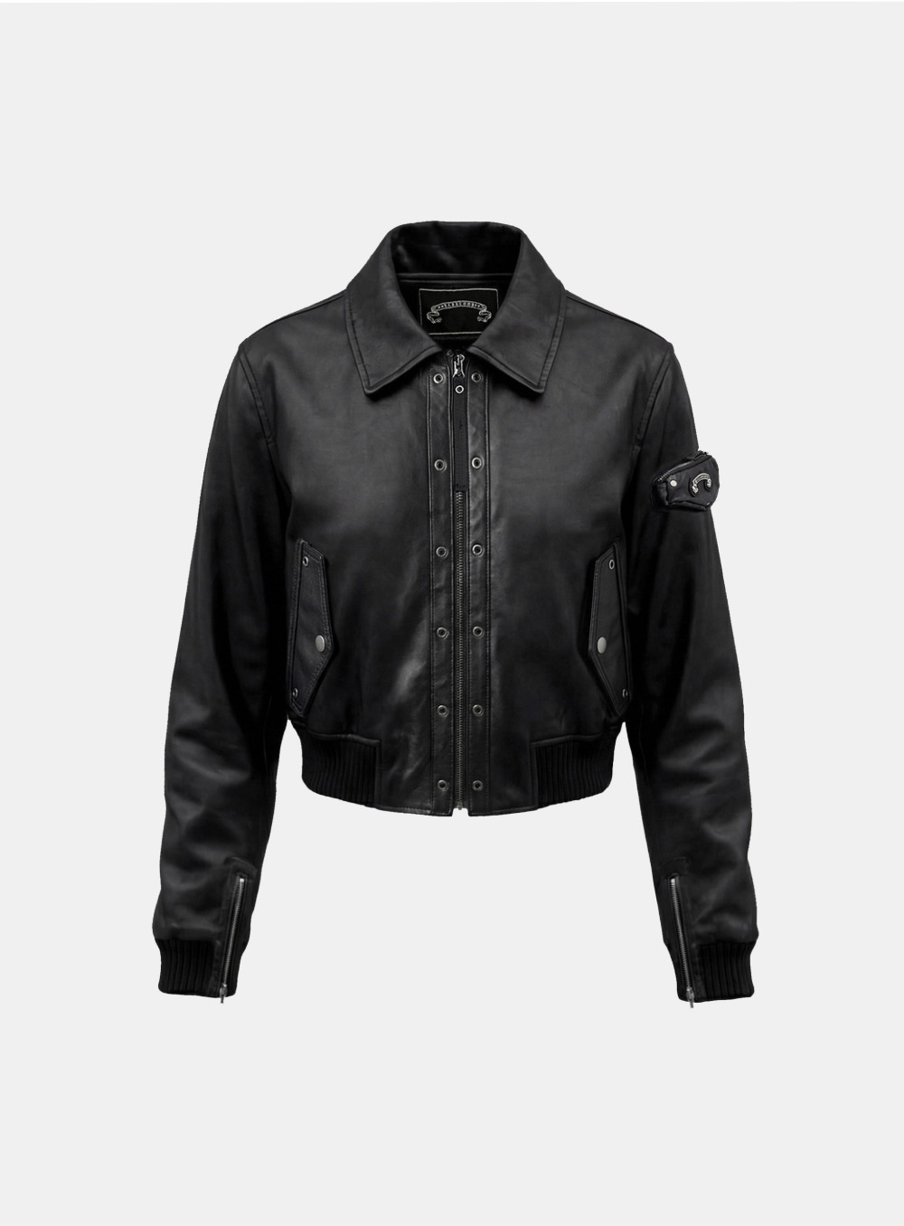 【BADBLOOD】 MONZA EYELET BOMBER JACKET : BLACK LEATHER