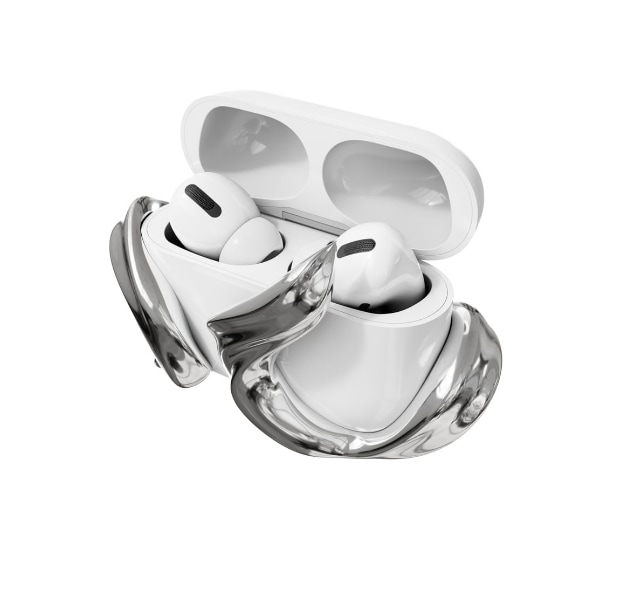 ★送料/関税込★ANDAASH ★Airpods CUR 01 ANDAASH】Airpods CUR 01 SILVER Airpods BOW 01 SILVER
