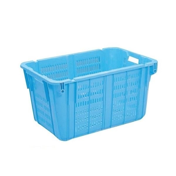 プラスケット/網目ボックス [No.2100 金具付き] ブルー スタッキング金具使用時：段積み可