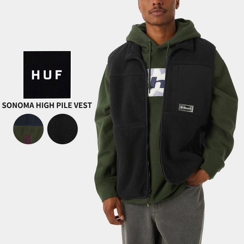 ハフ ボア ベスト HUF SONOMA HIGH PILE VEST フリース アウター 秋冬