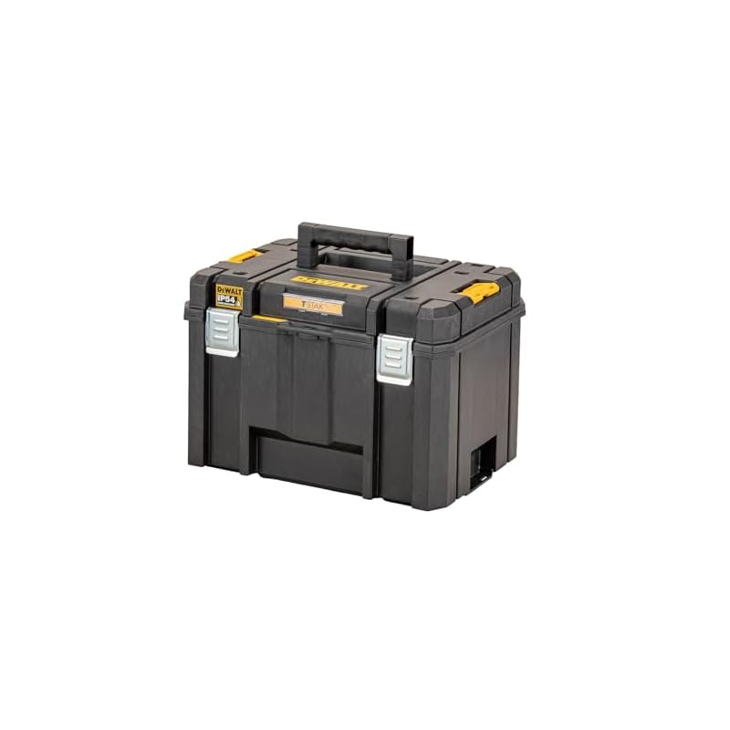 即納：デウォルト(DEWALT) TSTAK ラージボックス Lサイズ 工具箱 収納ケース ツールボックス 大容量 積み重ね収納 脱着トレー IP54 坊塵 防水 設計 DWST83346-1
