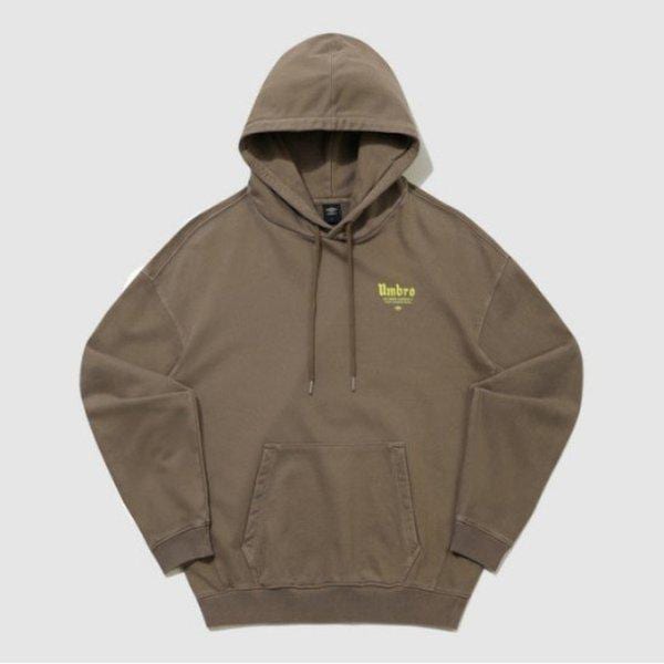 フーディー VQA UQ321CHD98-BRW HBL ガーメントダイイング グラフィック フード付きTシャツ BROWN