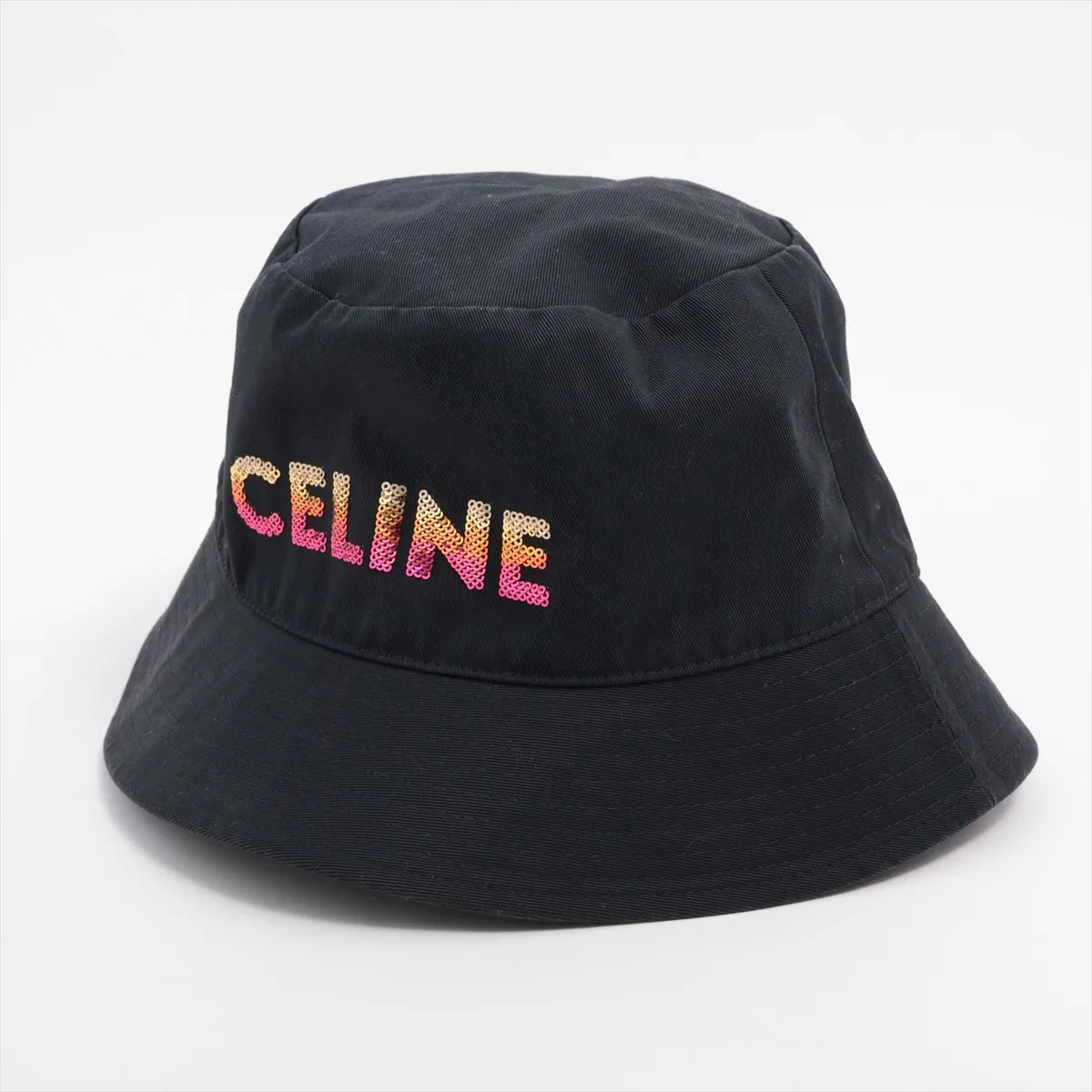美品 スパンコール ロゴ バケットハット 帽子 ブラック 黒 ハット レディース メンズ MMM CO50-5 中古 18,204円