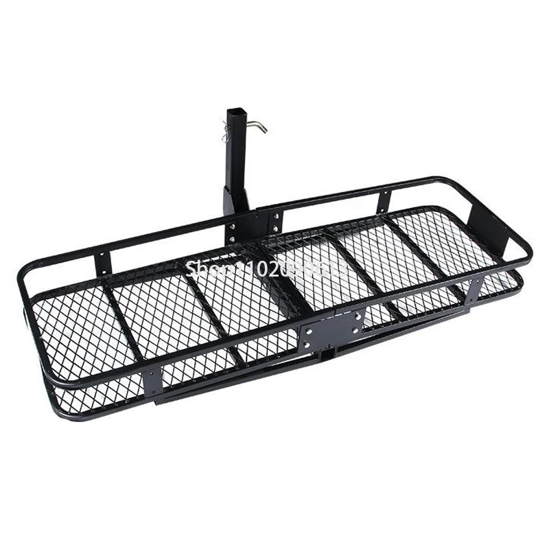 【3日以内発送】車のリアラゲッジボックストレーラー カーラゲッジラックカープルカー トラベルラック 500ポンドの容量 2インアダプターシャンク 59x20インチ